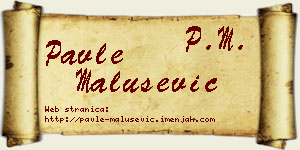Pavle Malušević vizit kartica